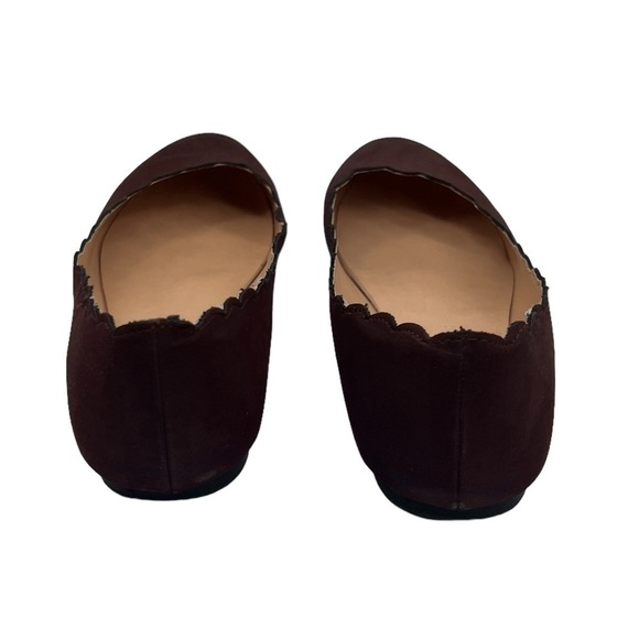 LC Lauren Conrad Wine Scalloped Edge Ballet Flats Size 7 1/2 Woman's - Picture 8 of 9